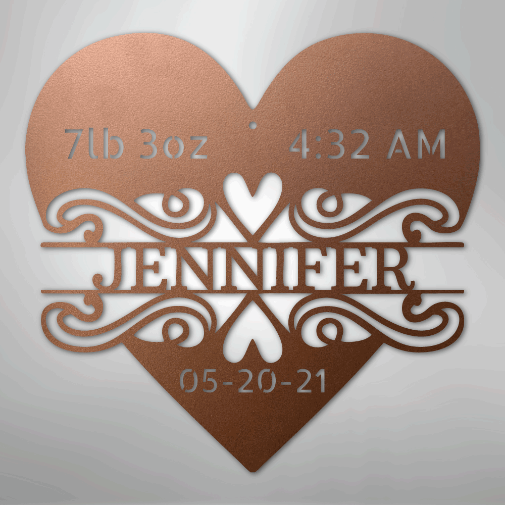 Newborn Love Monogram - Steel Sign