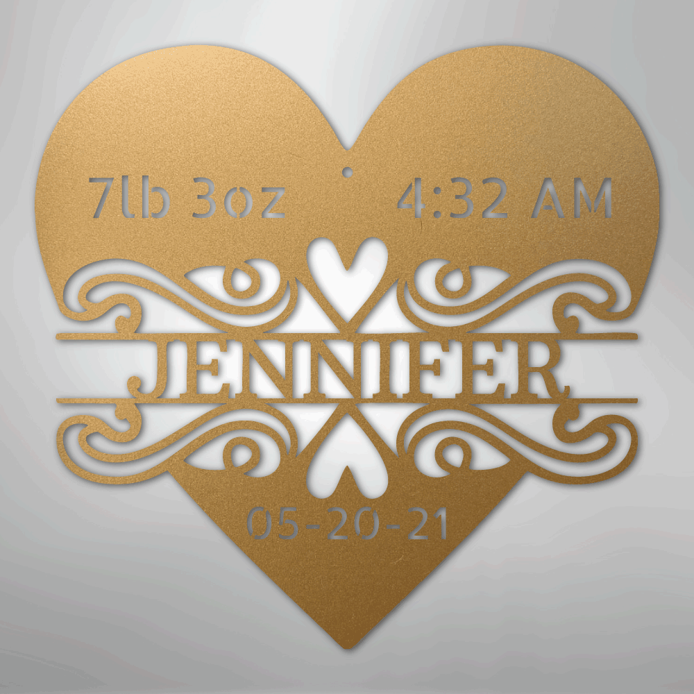 Newborn Love Monogram - Steel Sign