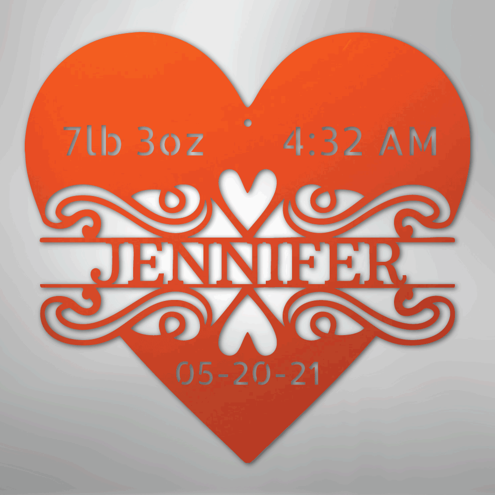 Newborn Love Monogram - Steel Sign