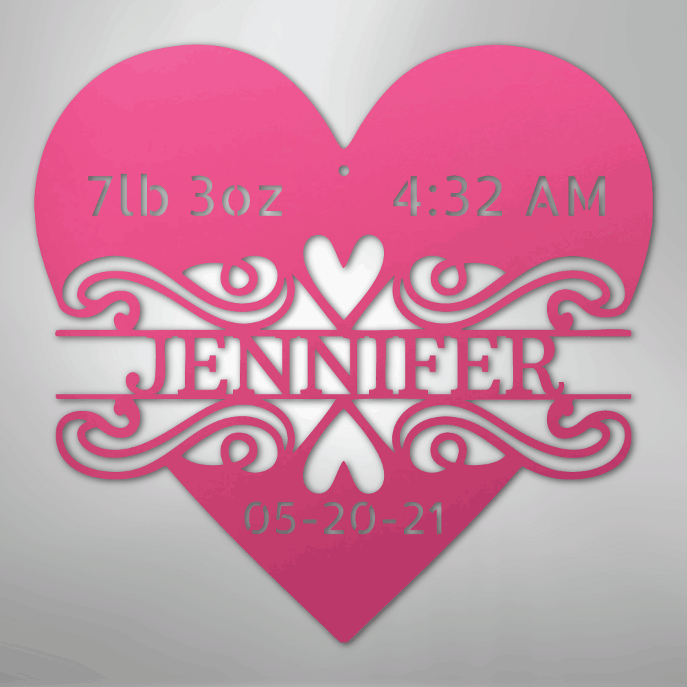 Newborn Love Monogram - Steel Sign