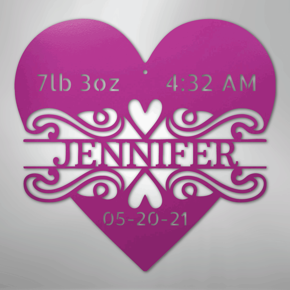 Newborn Love Monogram - Steel Sign