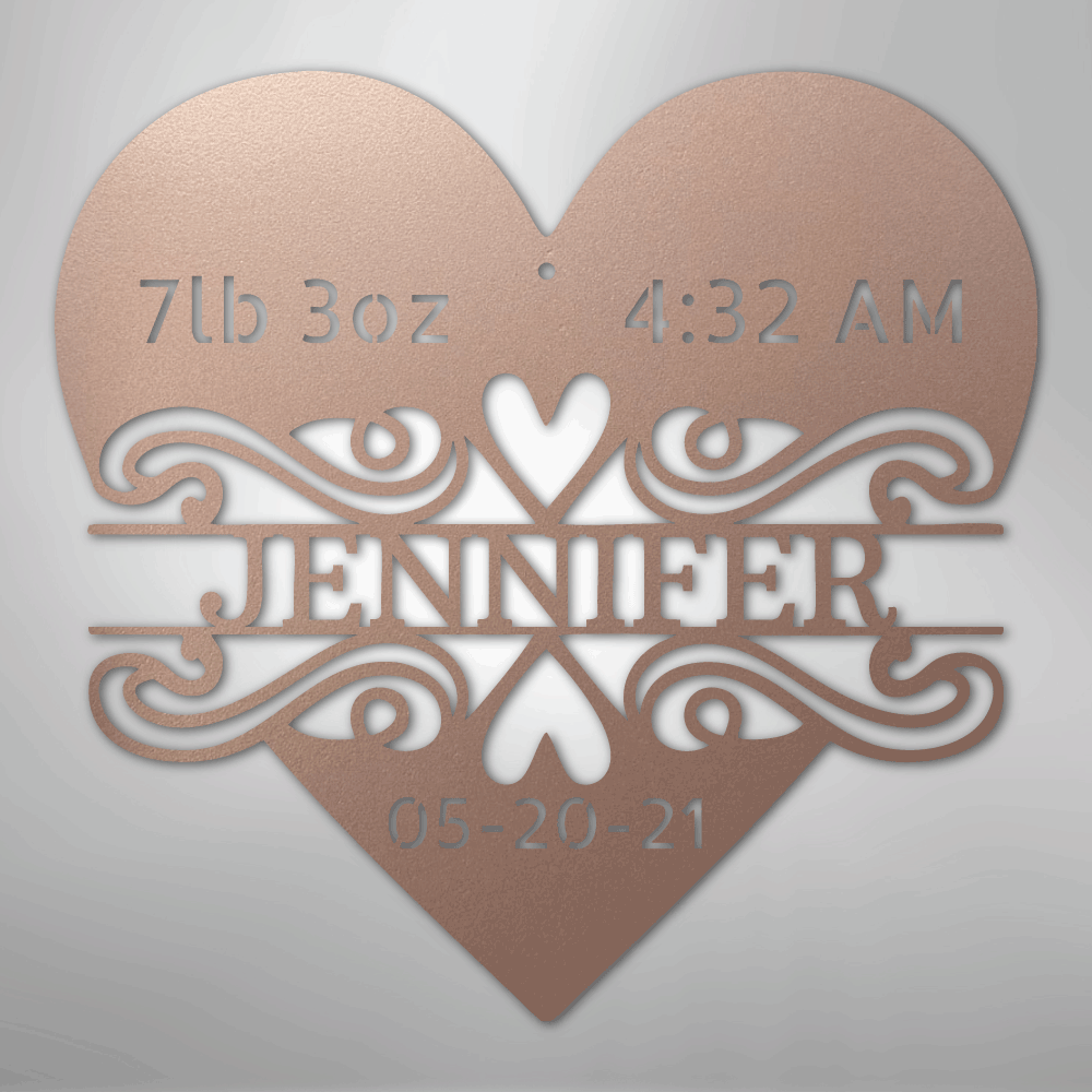 Newborn Love Monogram - Steel Sign