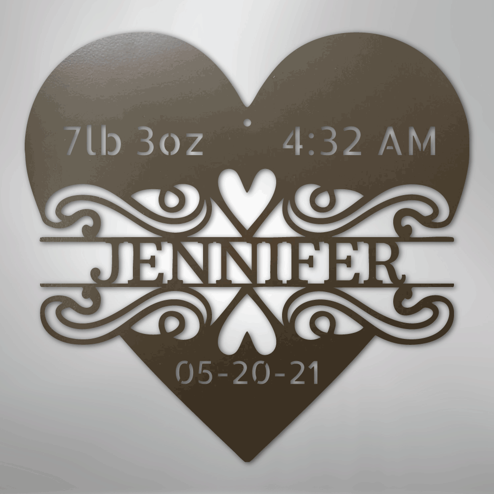 Newborn Love Monogram - Steel Sign