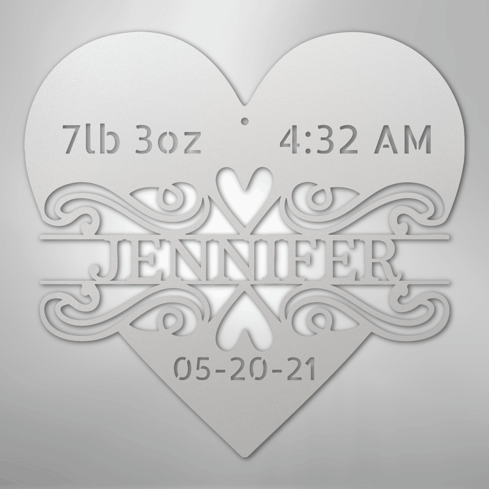 Newborn Love Monogram - Steel Sign