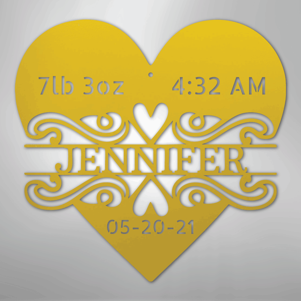 Newborn Love Monogram - Steel Sign