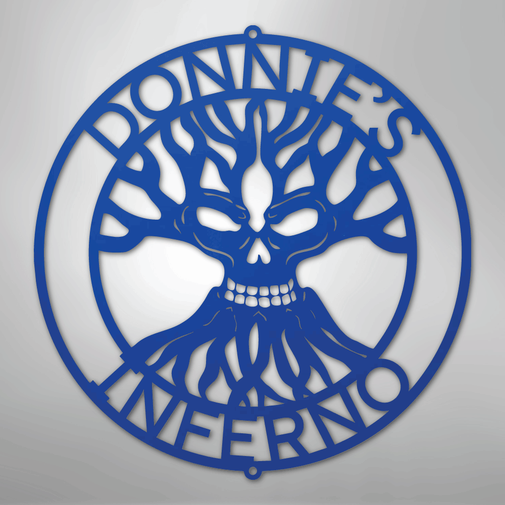 Skull Family Tree Monogram - Steel Sign
