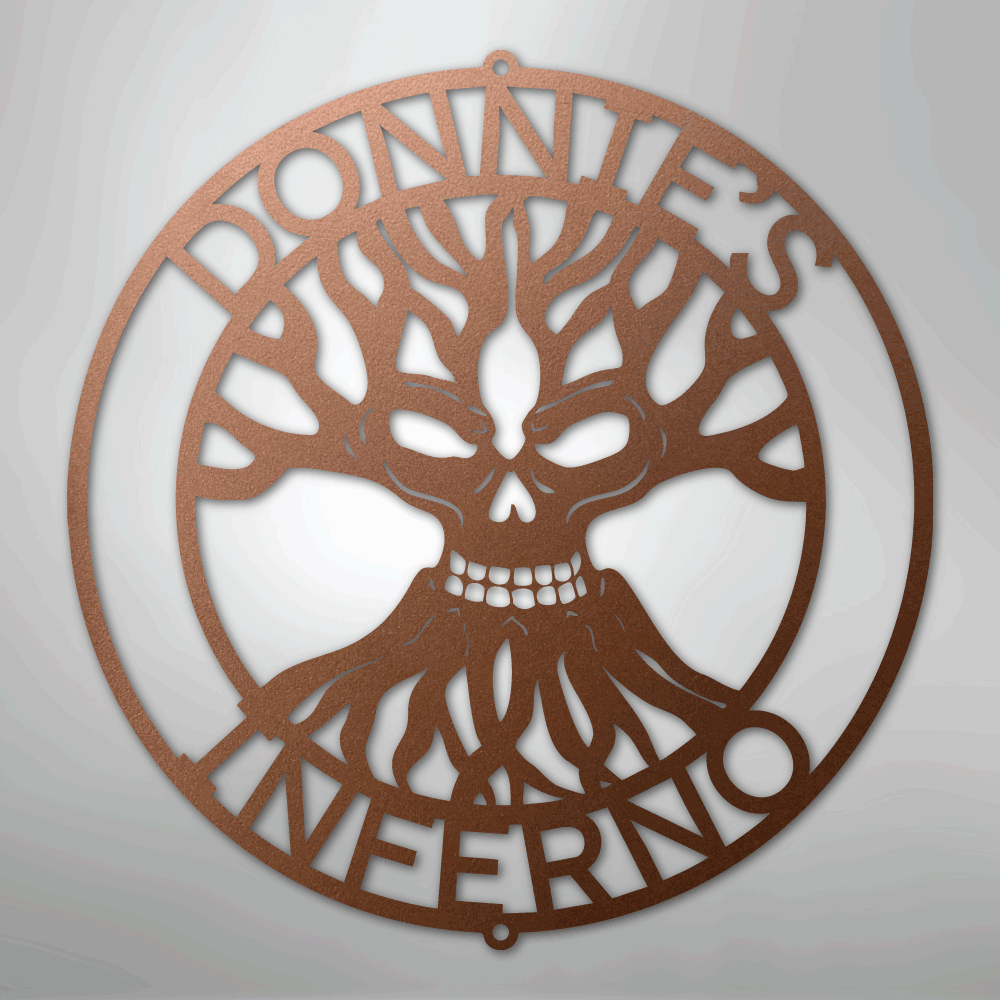 Skull Family Tree Monogram - Steel Sign