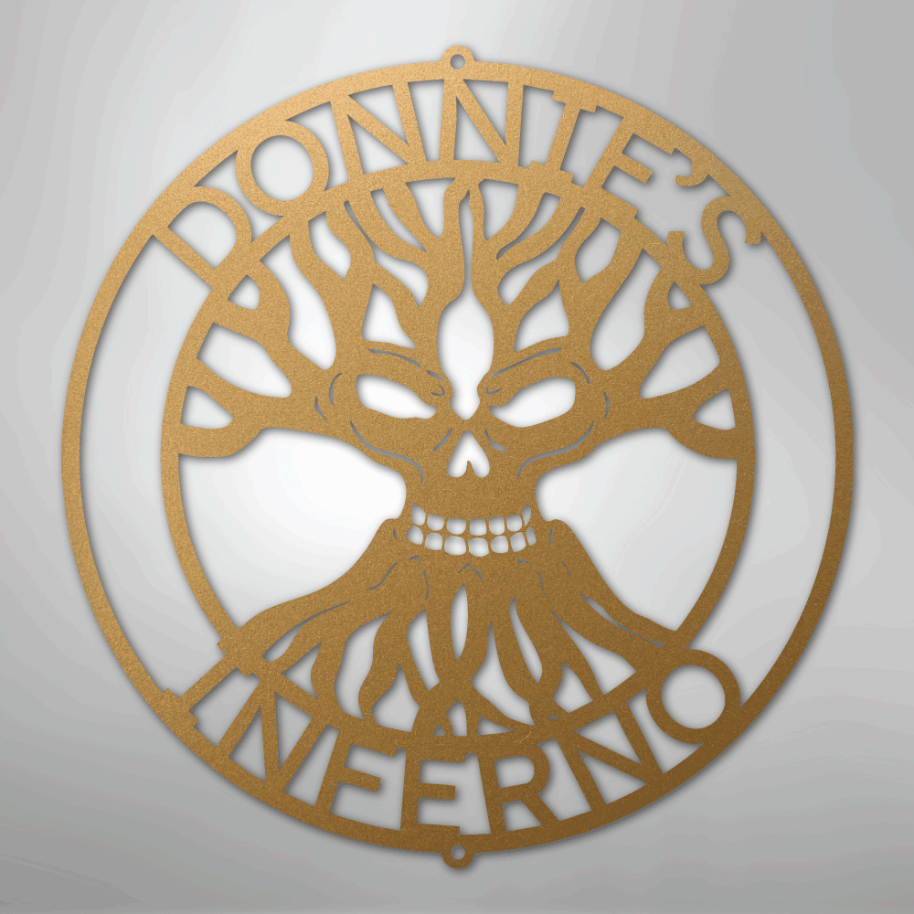 Skull Family Tree Monogram - Steel Sign