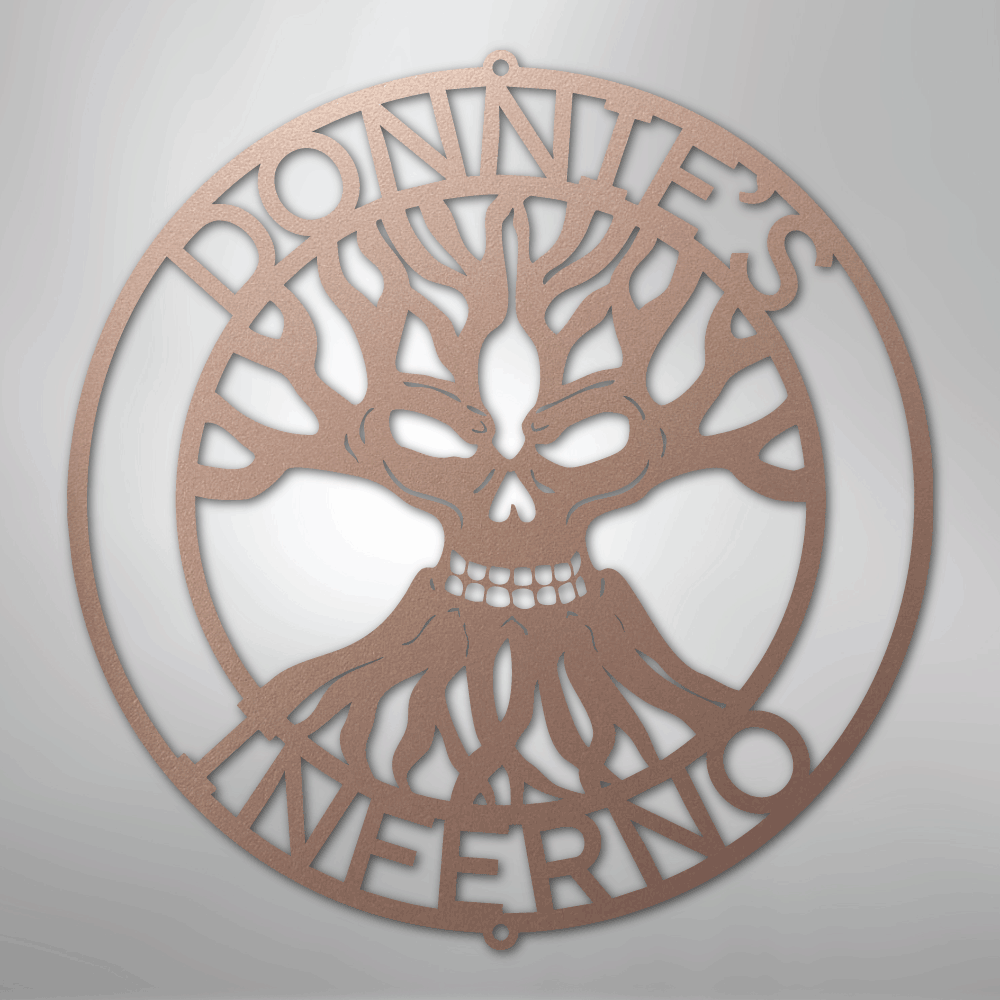 Skull Family Tree Monogram - Steel Sign