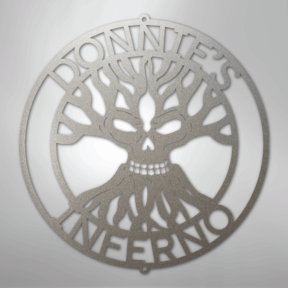 Skull Family Tree Monogram - Steel Sign