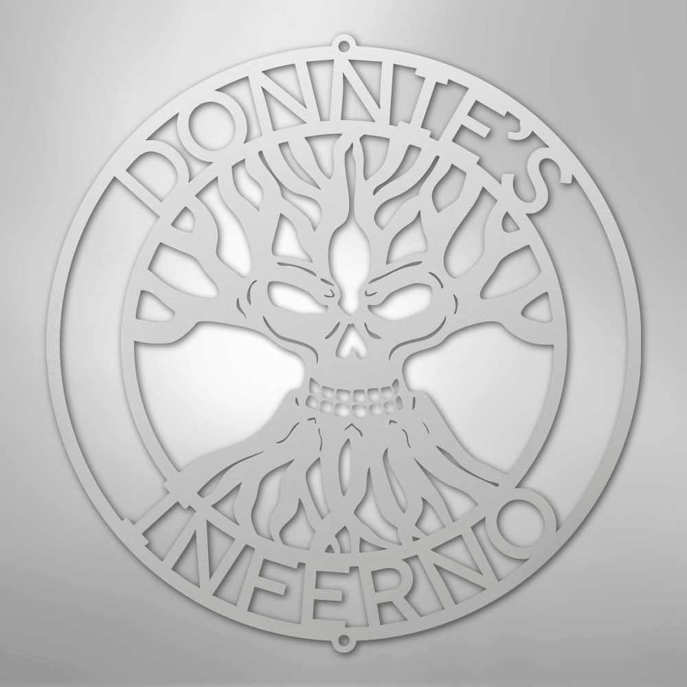 Skull Family Tree Monogram - Steel Sign