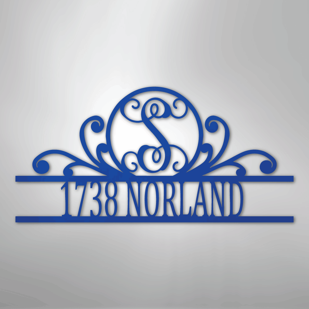 Scroll Family Name - Steel Sign