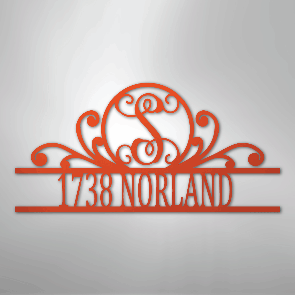 Scroll Family Name - Steel Sign