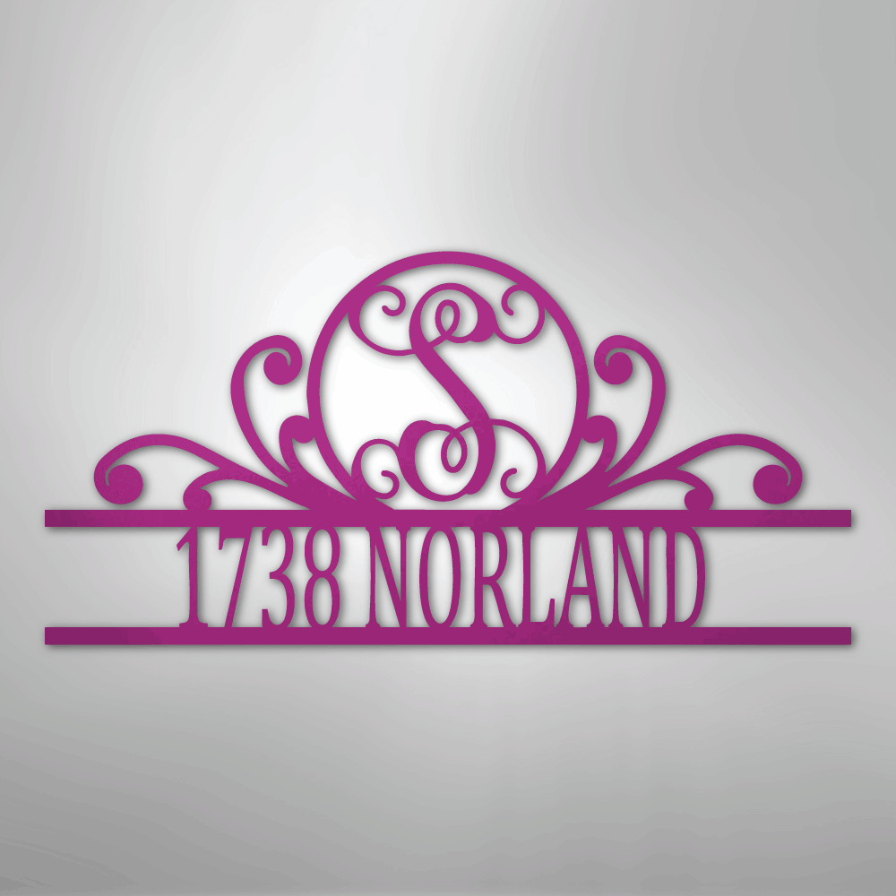 Scroll Family Name - Steel Sign