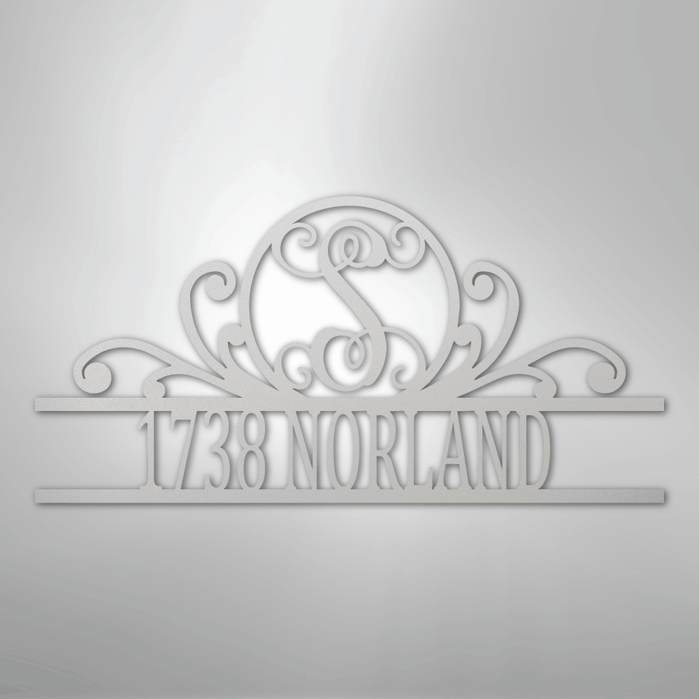Scroll Family Name - Steel Sign