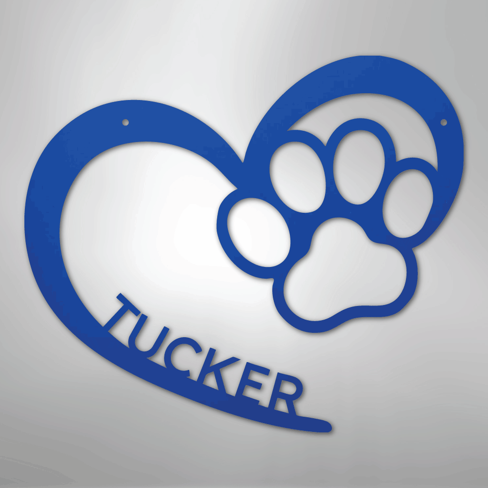 Puppy Love Monogram - Steel Sign
