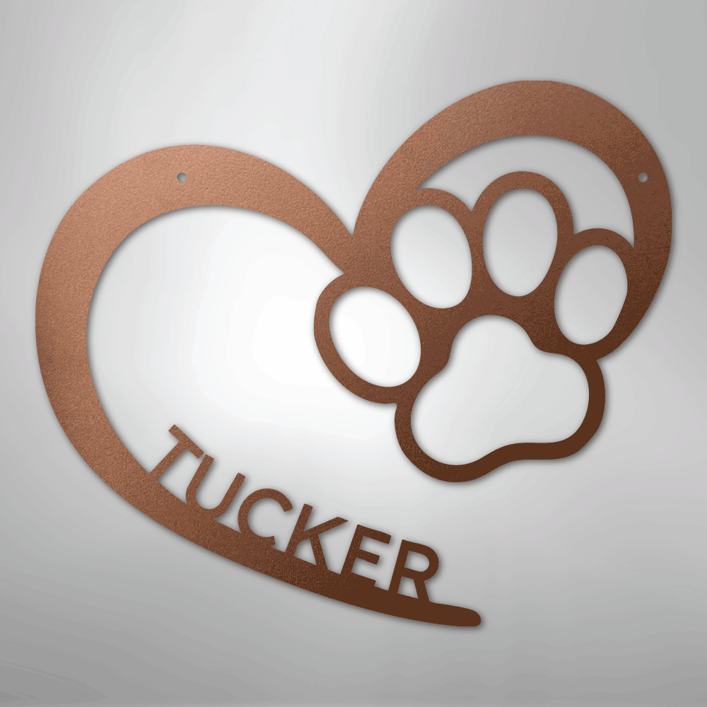 Puppy Love Monogram - Steel Sign