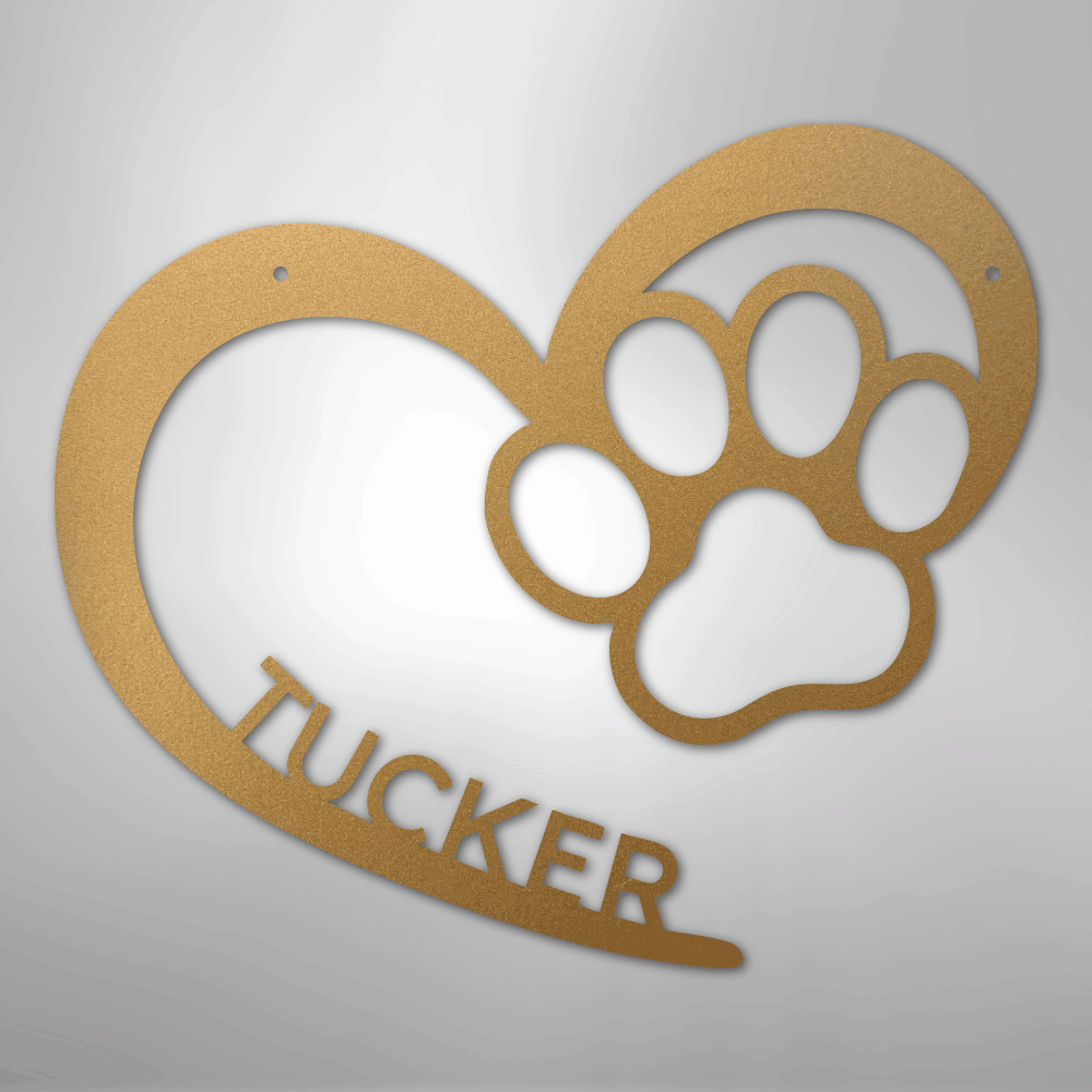 Puppy Love Monogram - Steel Sign