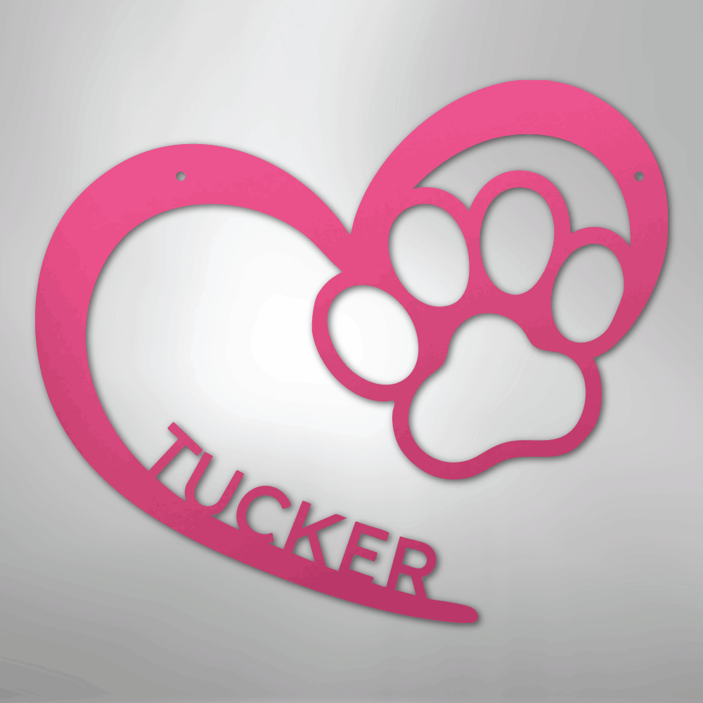 Puppy Love Monogram - Steel Sign