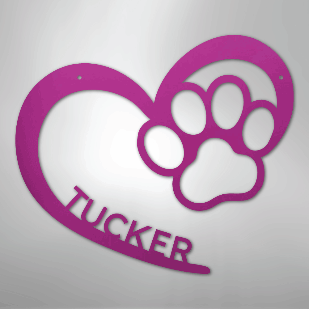 Puppy Love Monogram - Steel Sign