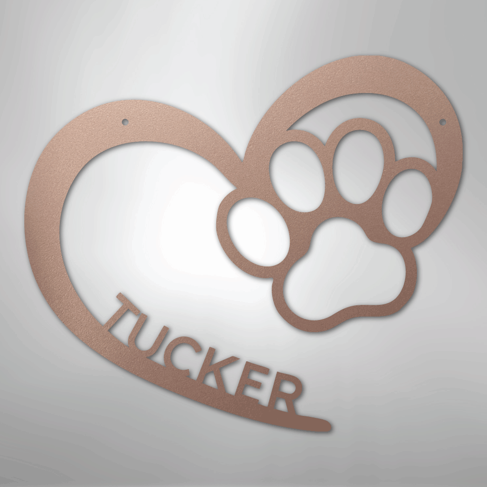 Puppy Love Monogram - Steel Sign