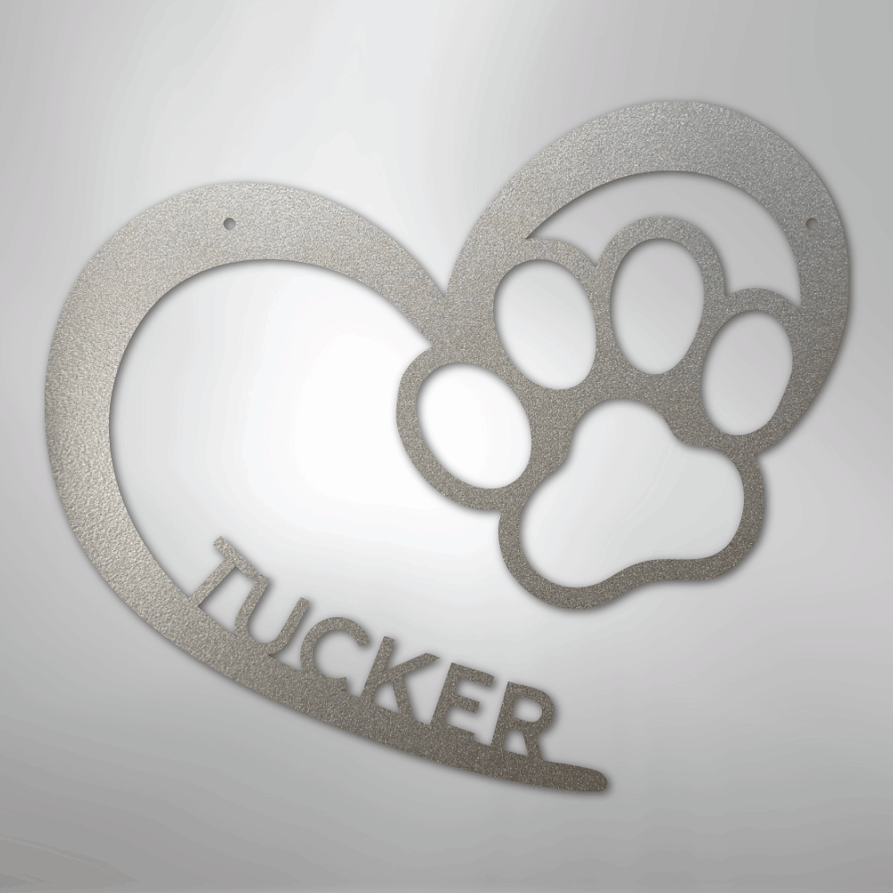 Puppy Love Monogram - Steel Sign