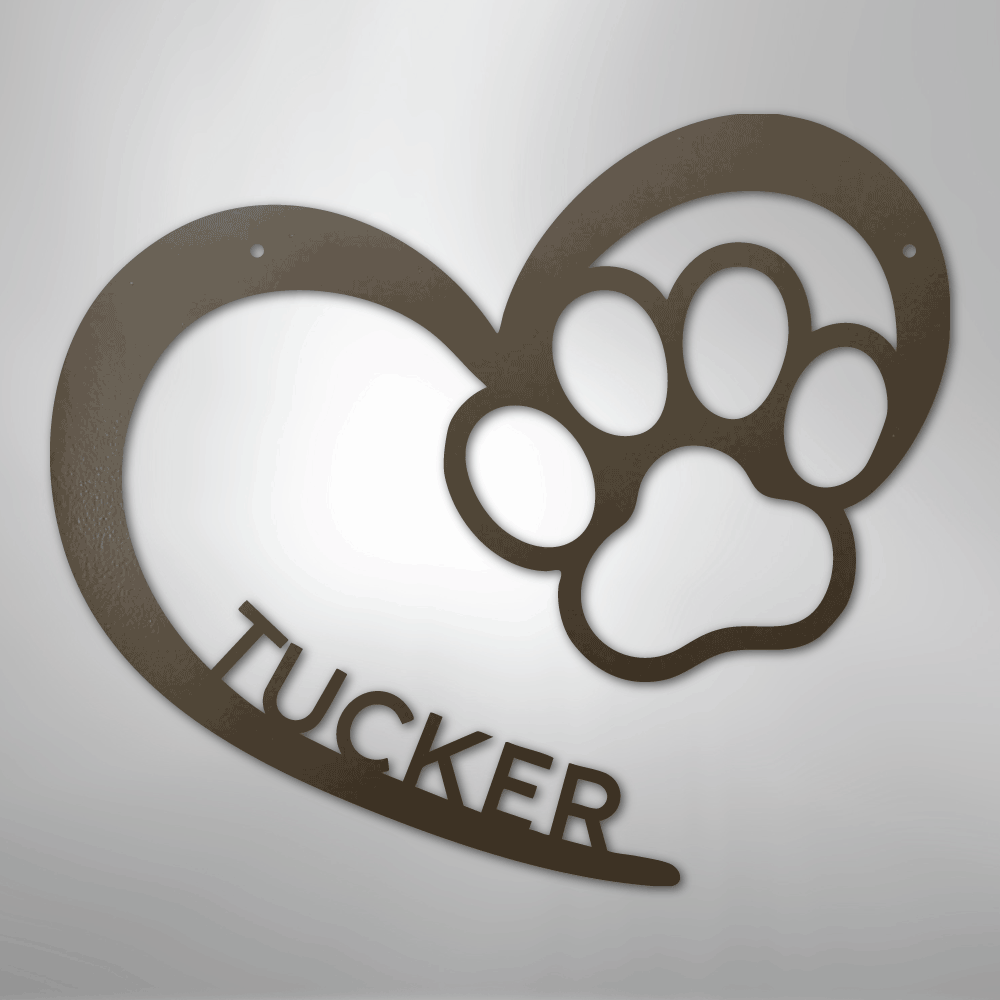 Puppy Love Monogram - Steel Sign