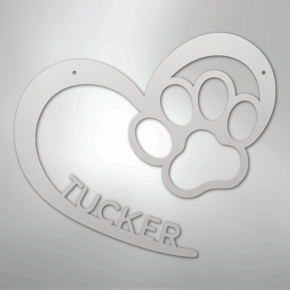 Puppy Love Monogram - Steel Sign