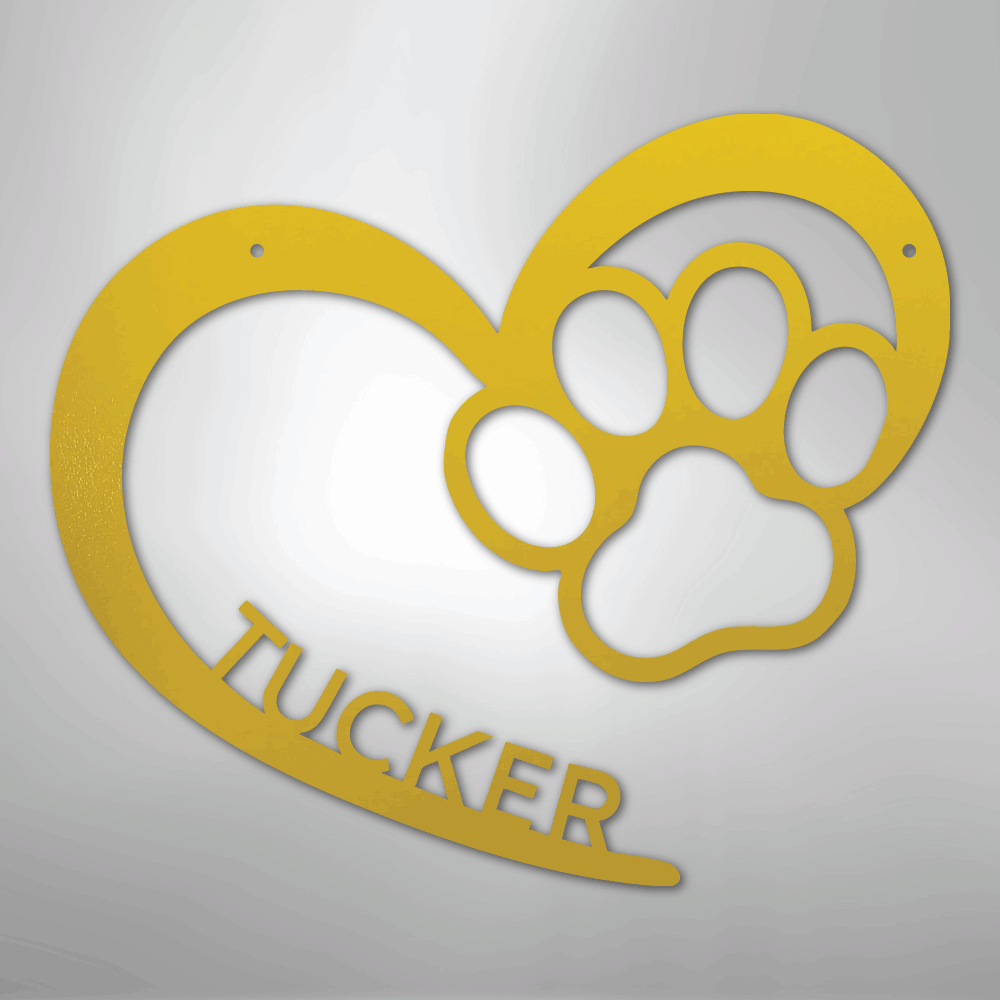Puppy Love Monogram - Steel Sign