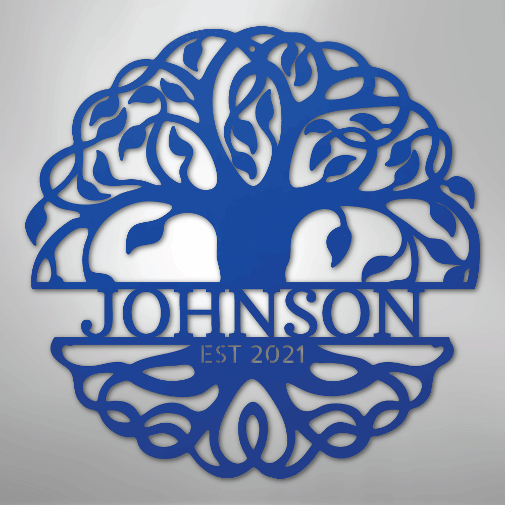 Fancy Tree of Life Monogram - Steel Sign