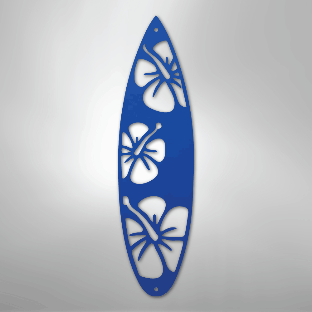 Surf Board Flowers - Steel Sign
