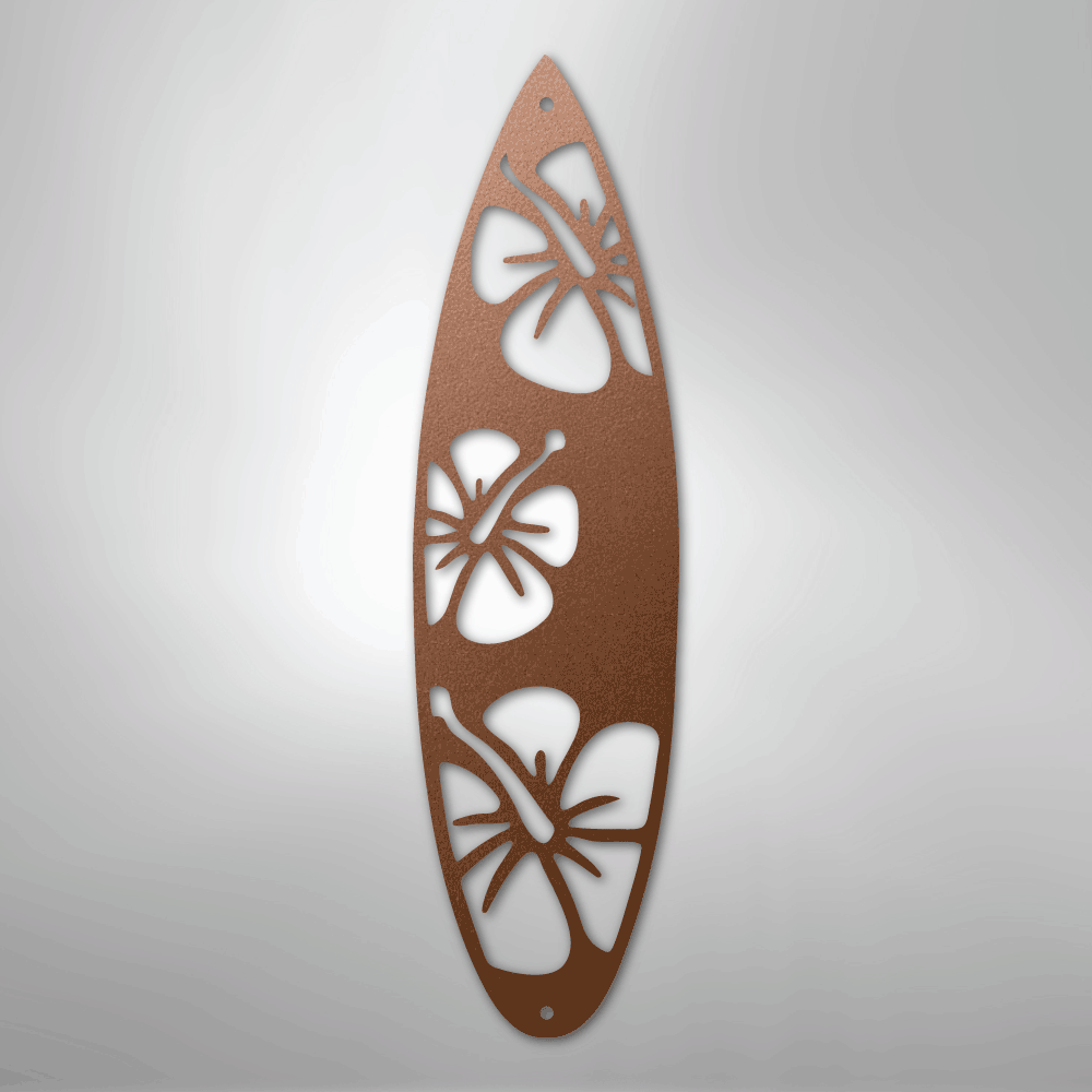 Surf Board Flowers - Steel Sign