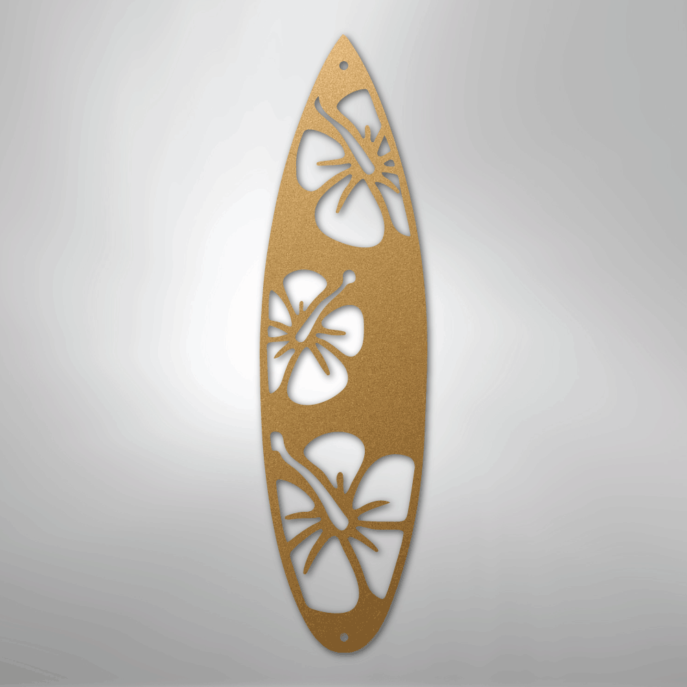 Surf Board Flowers - Steel Sign
