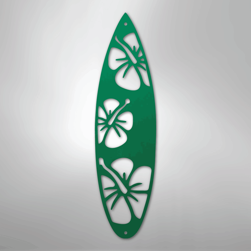 Surf Board Flowers - Steel Sign