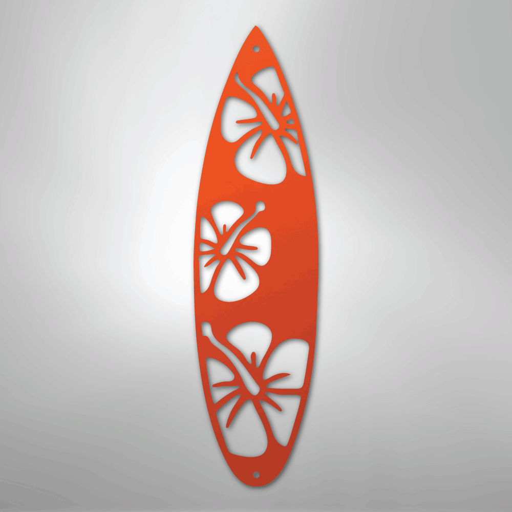 Surf Board Flowers - Steel Sign