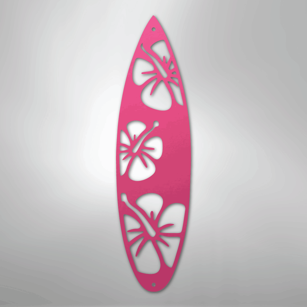 Surf Board Flowers - Steel Sign