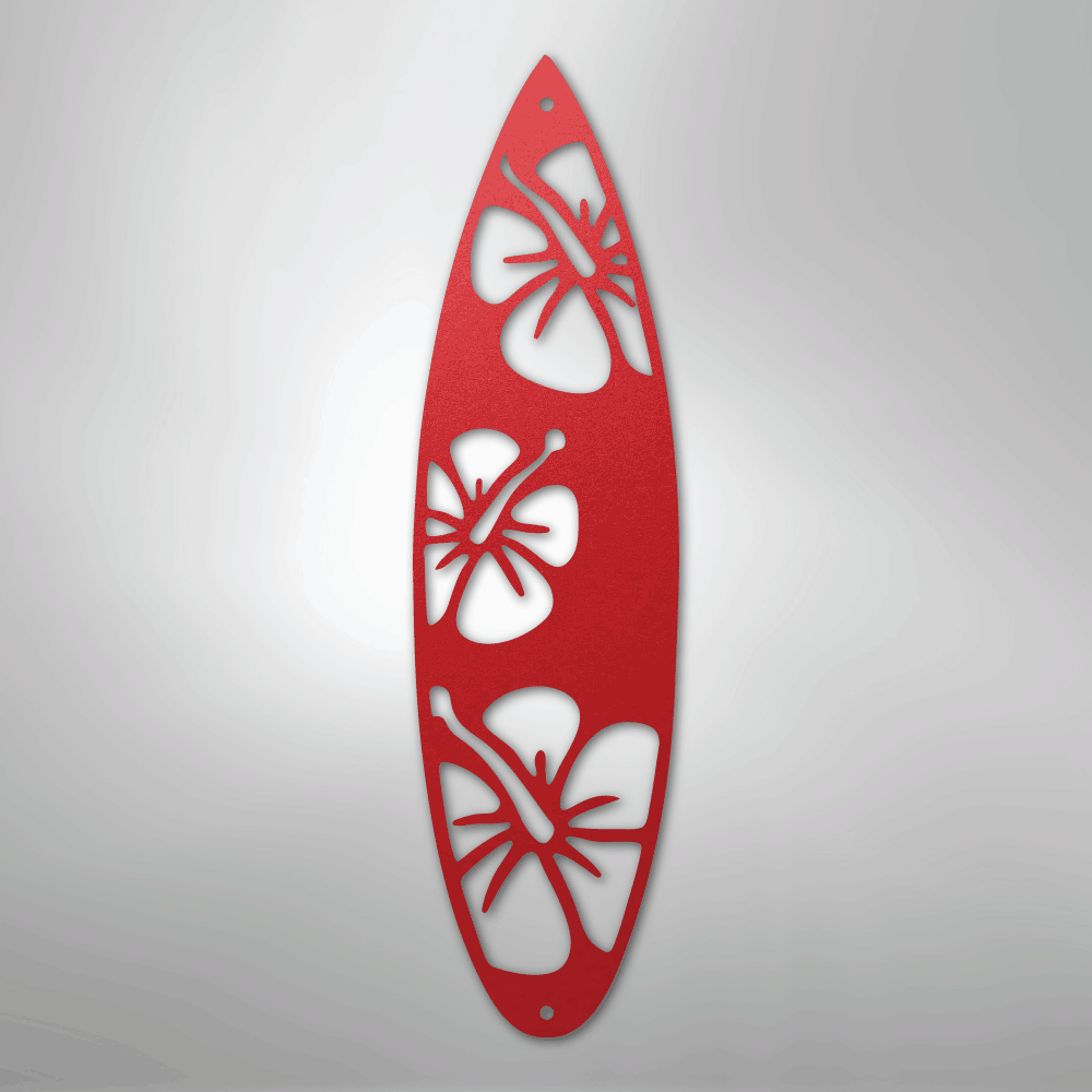 Surf Board Flowers - Steel Sign