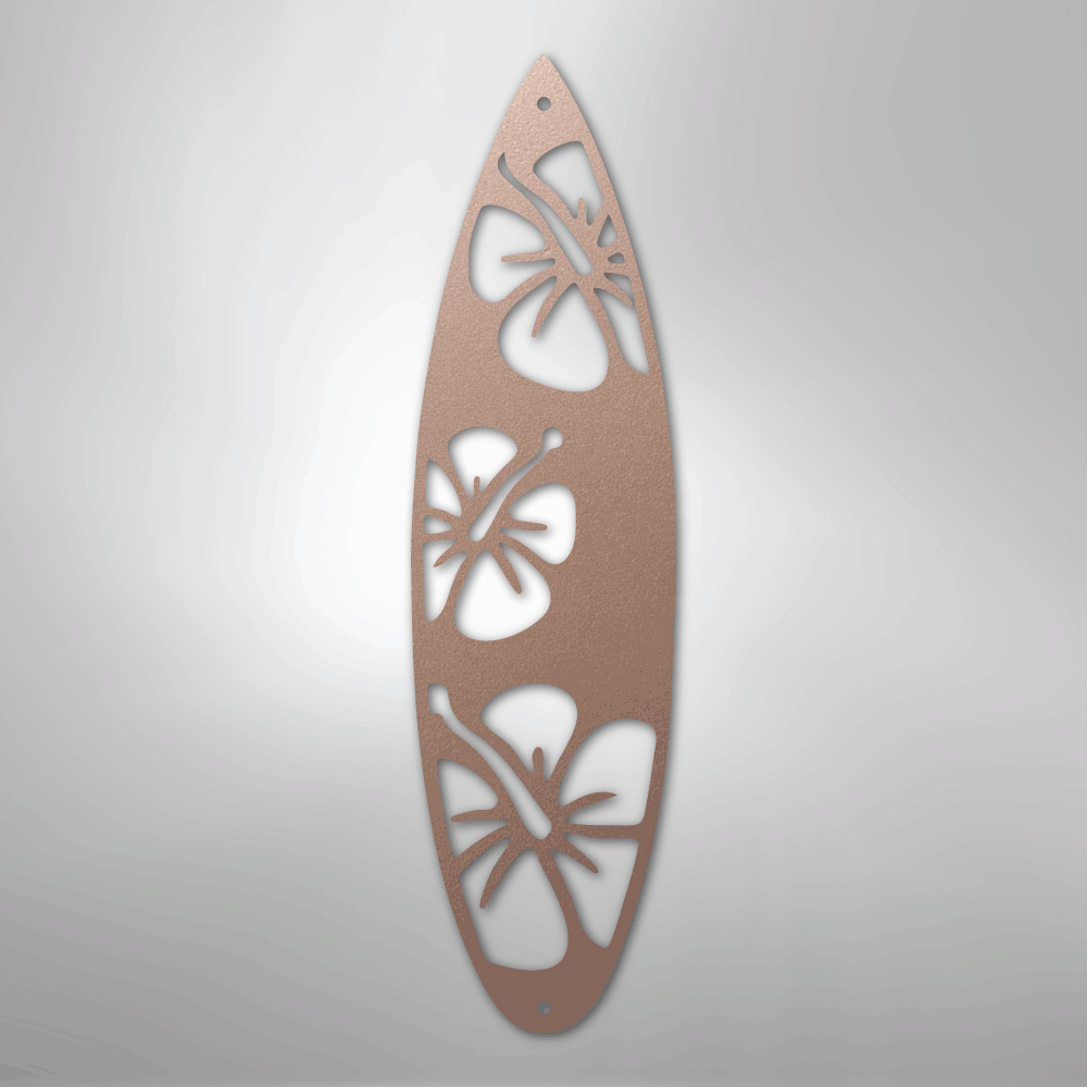 Surf Board Flowers - Steel Sign