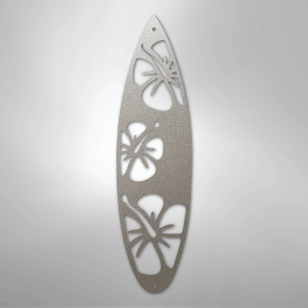 Surf Board Flowers - Steel Sign