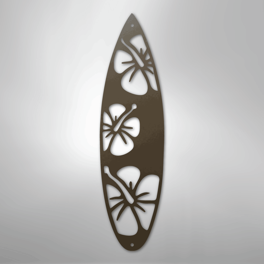 Surf Board Flowers - Steel Sign