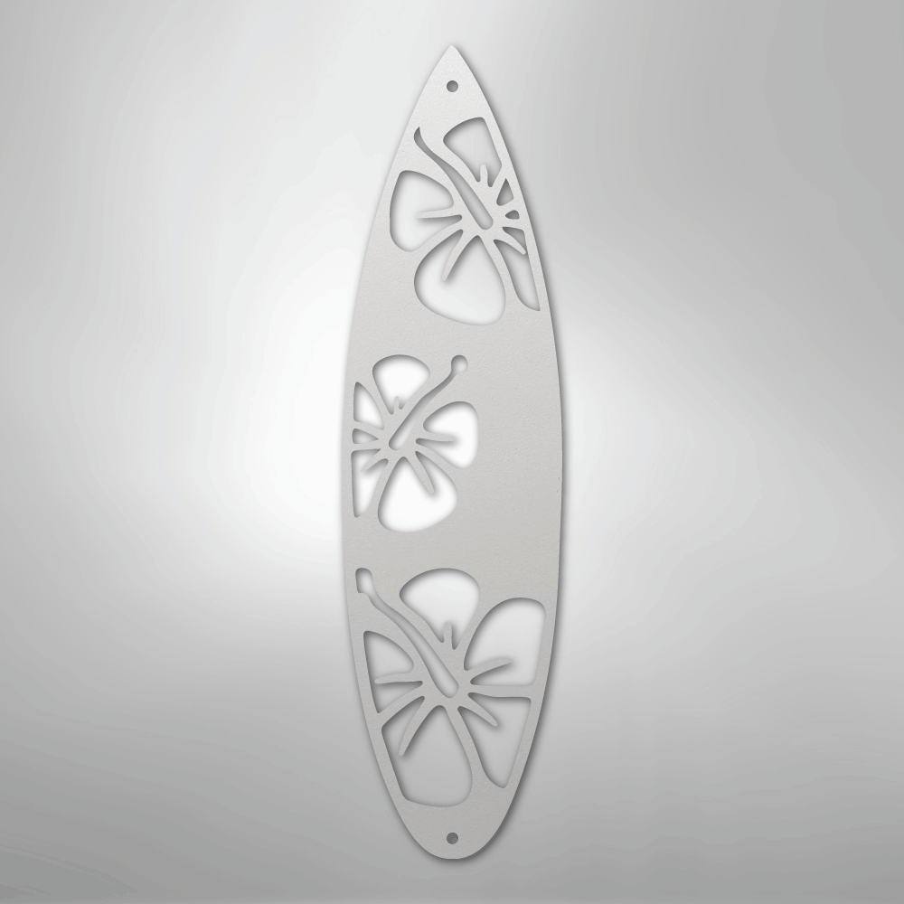Surf Board Flowers - Steel Sign