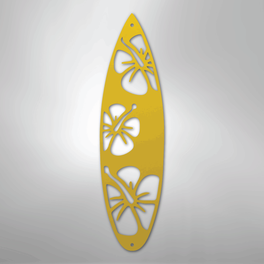 Surf Board Flowers - Steel Sign