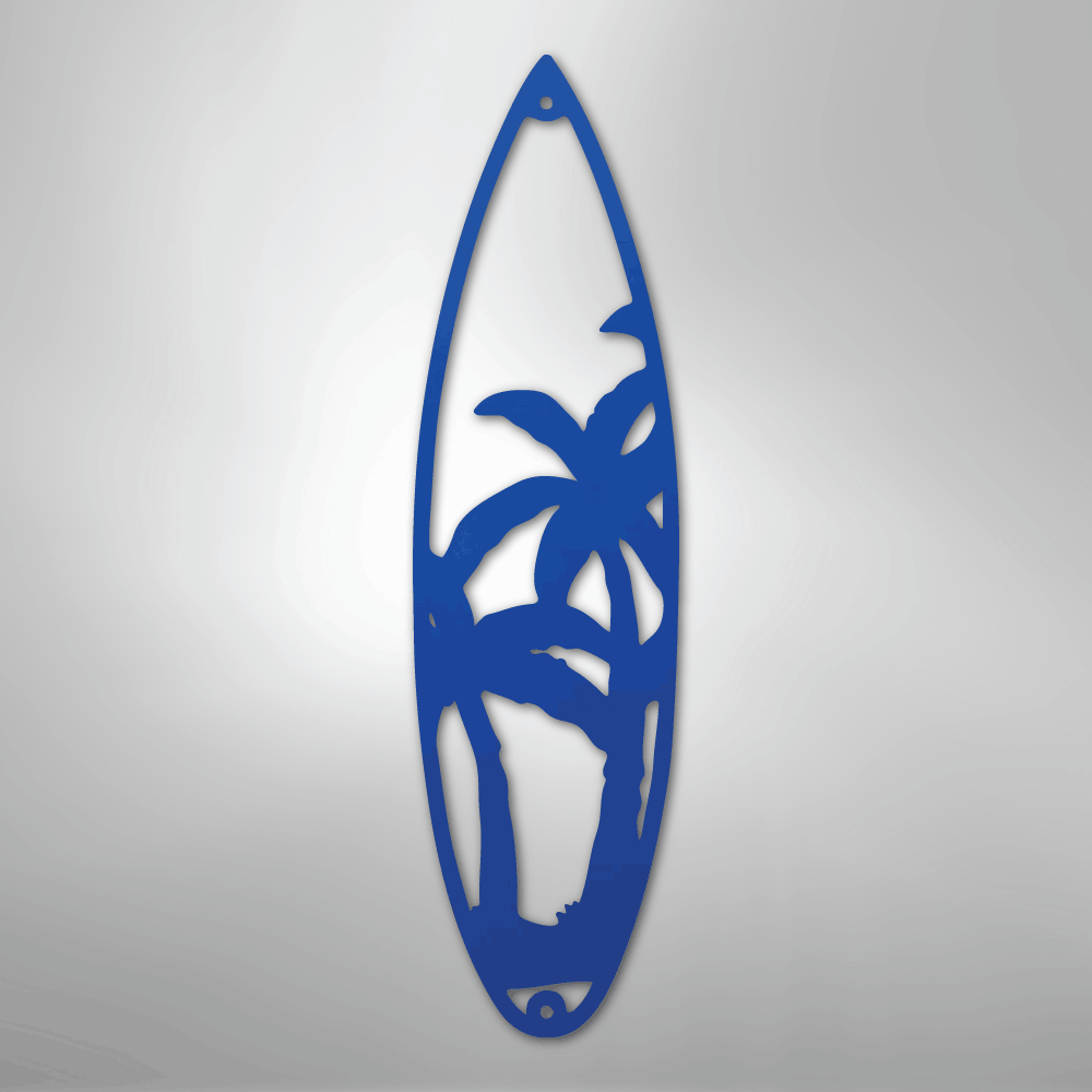 Surf Board Palm Trees - Steel Sign