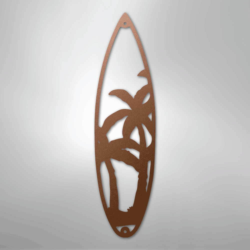 Surf Board Palm Trees - Steel Sign