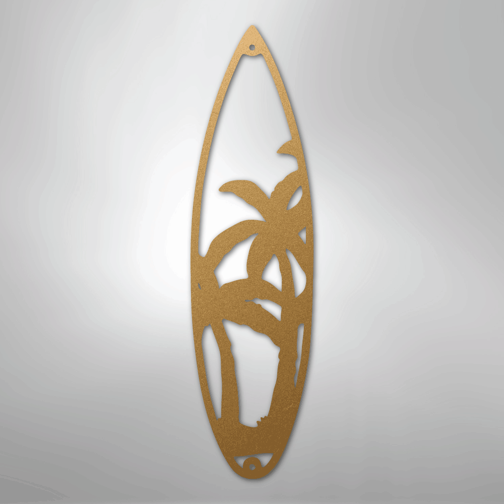 Surf Board Palm Trees - Steel Sign