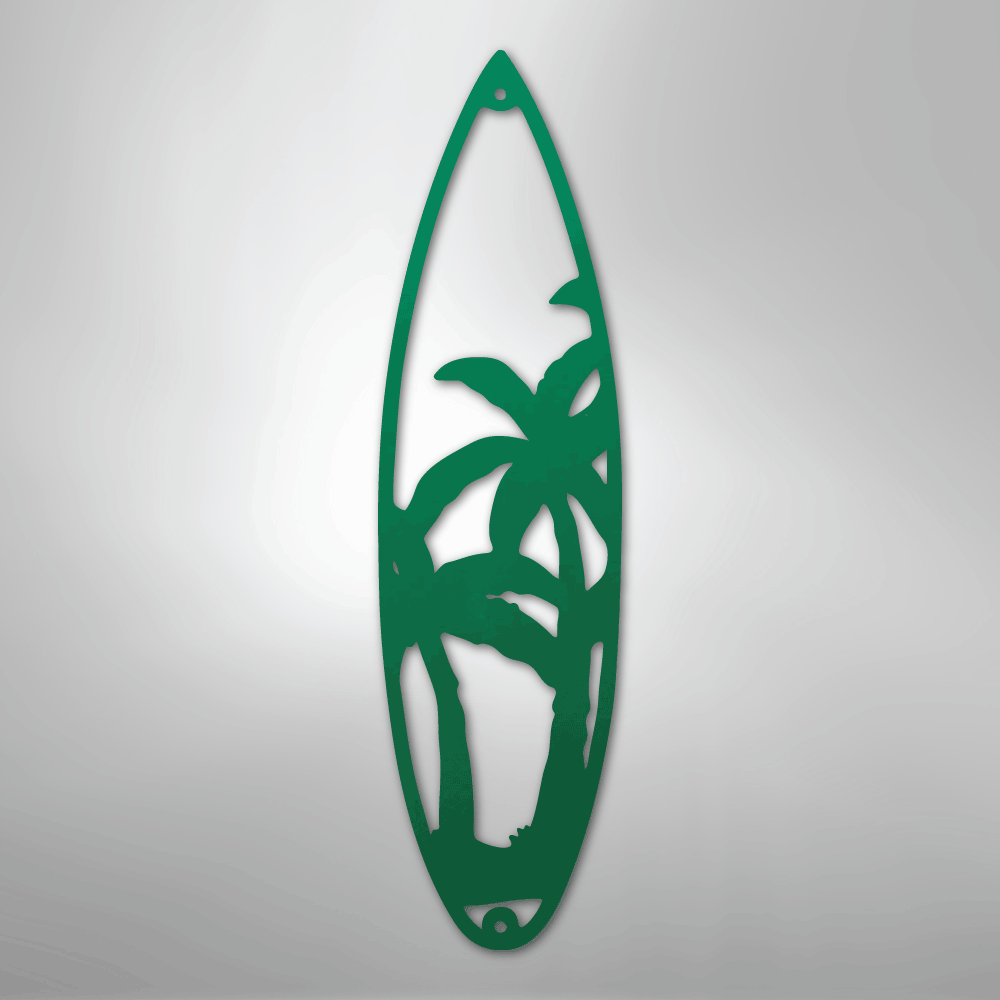 Surf Board Palm Trees - Steel Sign