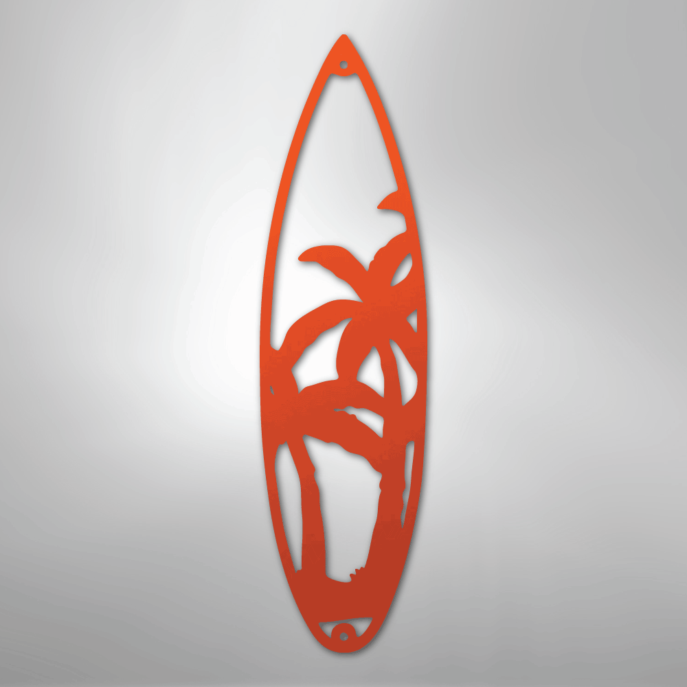 Surf Board Palm Trees - Steel Sign