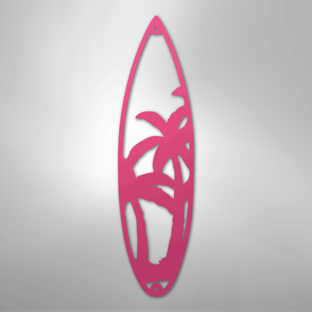 Surf Board Palm Trees - Steel Sign