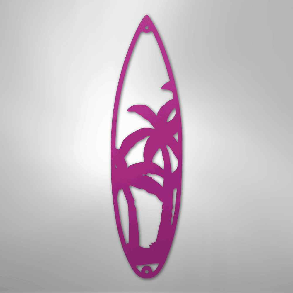 Surf Board Palm Trees - Steel Sign