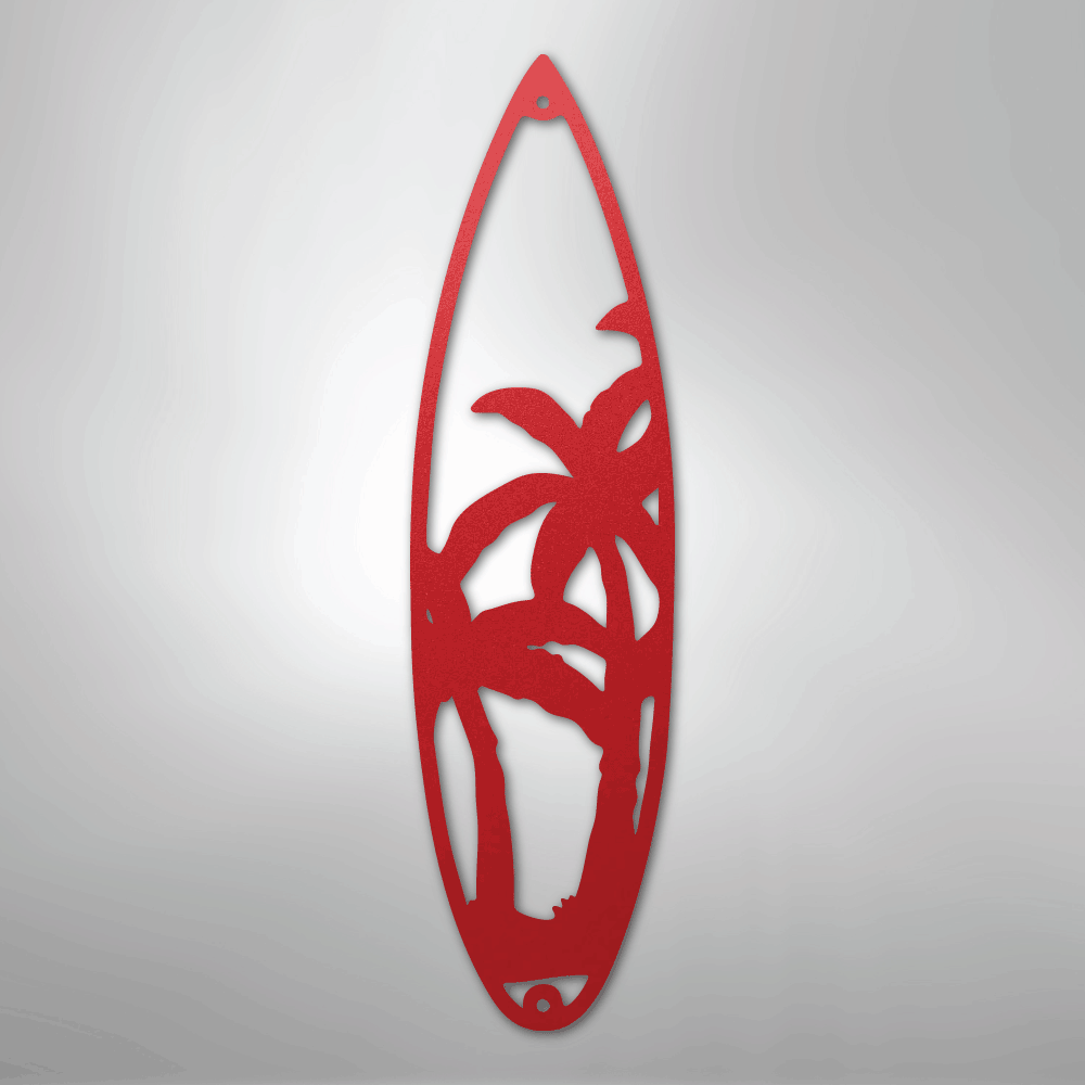Surf Board Palm Trees - Steel Sign